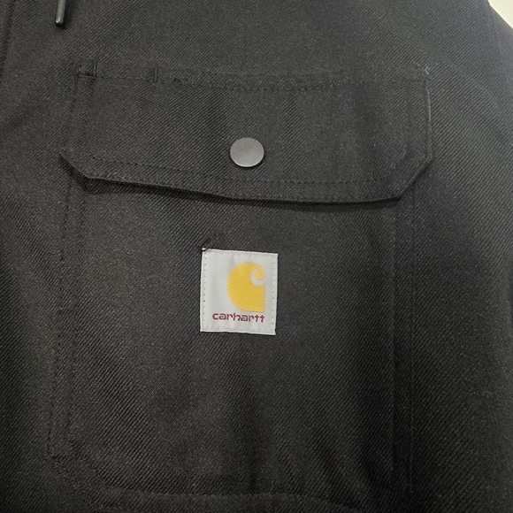 Carhartt Men's Relaxed Fit Rain defender in Black hooded jacket weather Proof - Picture 9 of 12